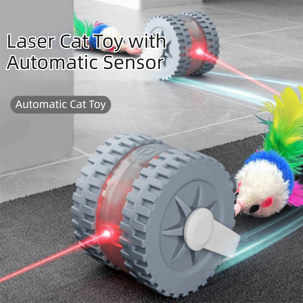 Laser Pointer Cat Toy Automatic - Giocattolo per Gatti con Coda di